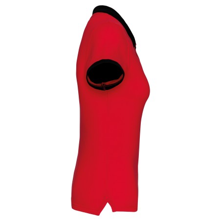 Polo piqué bicolor mujer