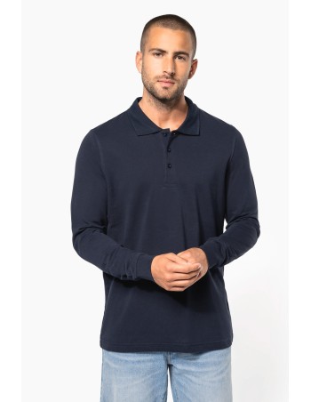 Polo piqué de manga larga de hombre