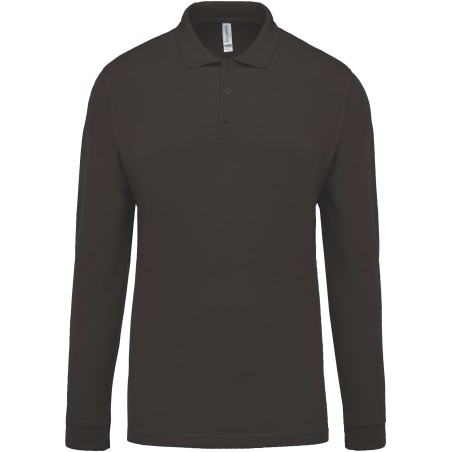 Men\\\'s long-sleeved piqué polo shirt