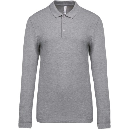 Men\\\'s long-sleeved piqué polo shirt