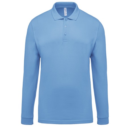 Men\\\'s long-sleeved piqué polo shirt