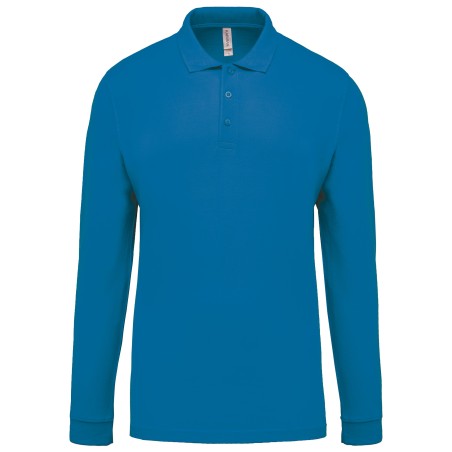 Men\\\'s long-sleeved piqué polo shirt