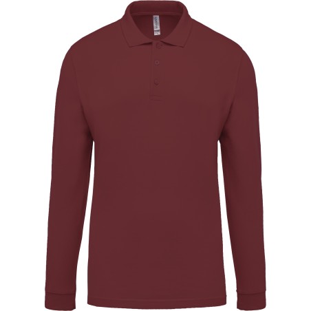 Men\\\'s long-sleeved piqué polo shirt