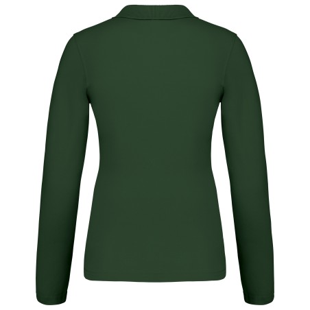 Polo piqué de manga larga de mujer