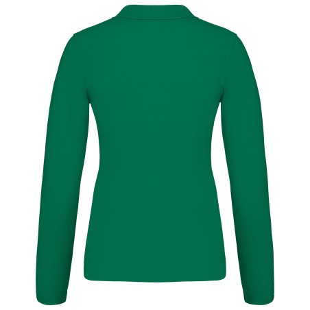 Polo piqué de manga larga de mujer