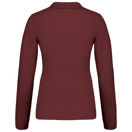 Polo piqué de manga larga de mujer