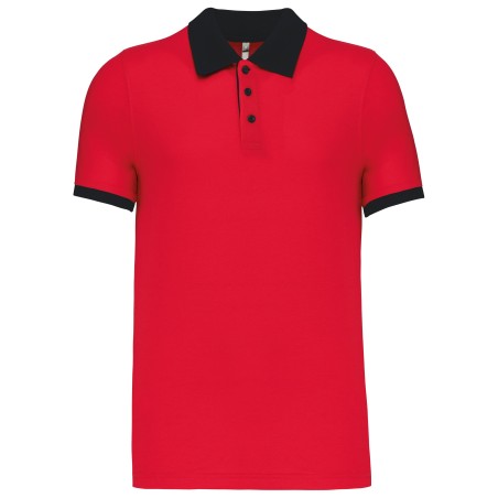 Men\\\'s two-tone piqué polo shirt