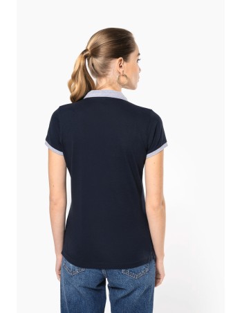 Ladies’ two-tone piqué polo shirt