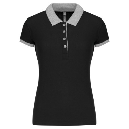 Ladies’ two-tone piqué polo shirt