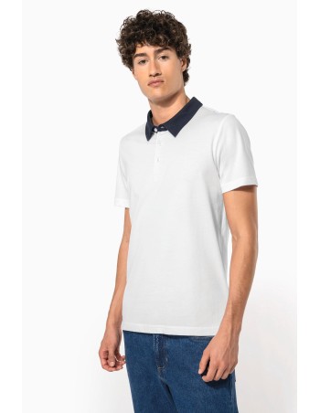 Men\\\'s two-tone jersey polo shirt