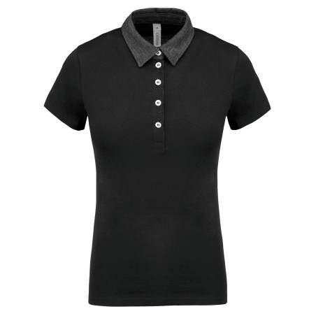 Ladies’ two-tone jersey polo shirt
