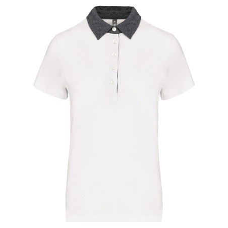 Ladies’ two-tone jersey polo shirt