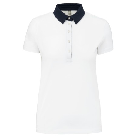 Ladies’ two-tone jersey polo shirt
