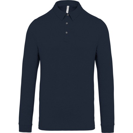 Men\\\'s long sleeved jersey polo shirt
