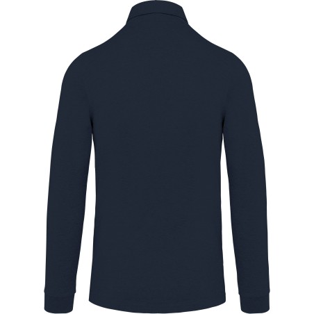 Men\\\'s long sleeved jersey polo shirt