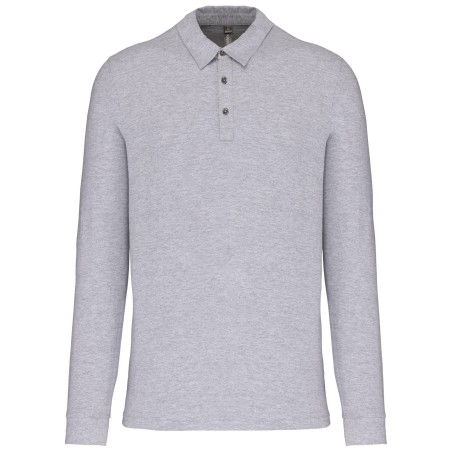 Men\\\'s long sleeved jersey polo shirt
