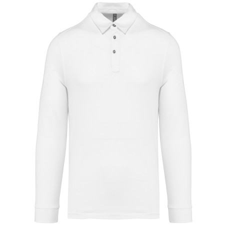 Men\\\'s long sleeved jersey polo shirt