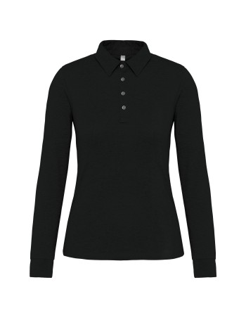 Ladies\\\' long sleeve jersey polo shirt 2