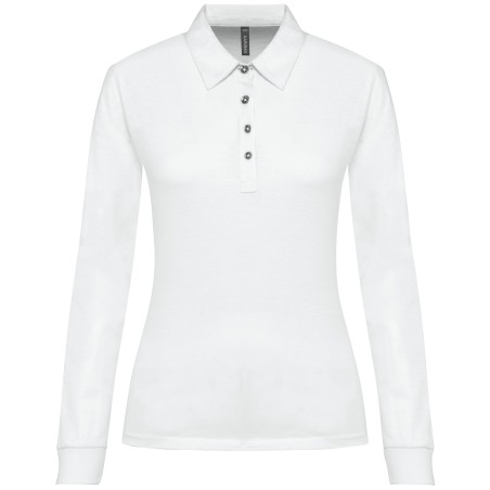 Ladies\\\' long sleeve jersey polo shirt