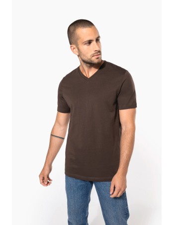 Men\\\'s short-sleeved V-neck T-shirt