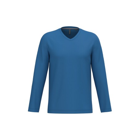 Men\\\'s long-sleeved V-neck T-shirt