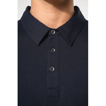 Men\\\'s long sleeved jersey polo shirt