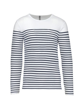 Men\\\'s long-sleeved Breton stripe top 2