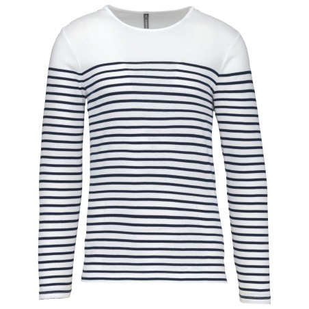 Men\\\'s long-sleeved Breton stripe top