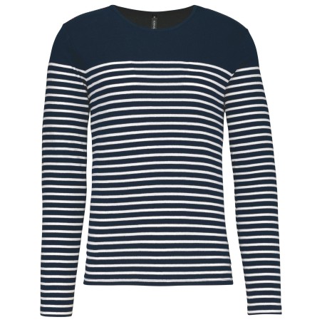 Men\\\'s long-sleeved Breton stripe top