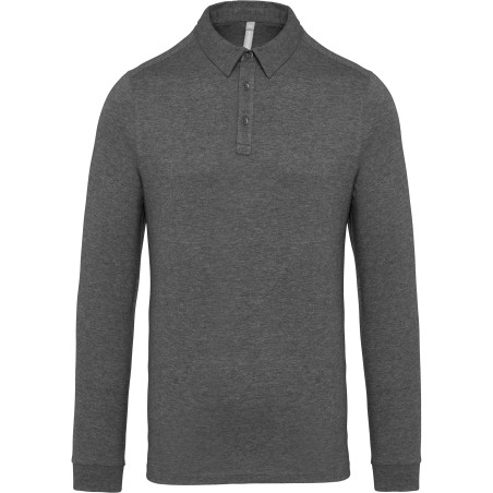 Men\\\'s long sleeved jersey polo shirt