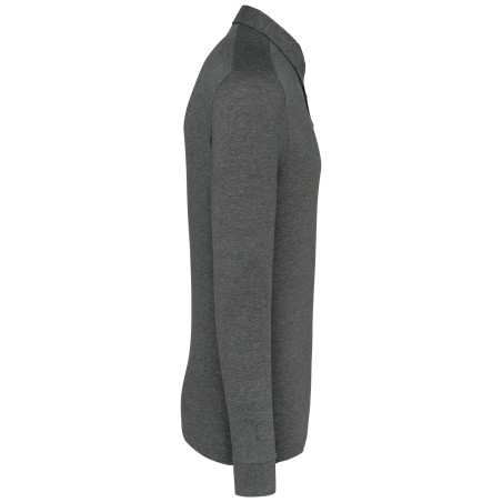 Men\\\'s long sleeved jersey polo shirt