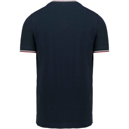 Camiseta de punto piqué con cuello de pico de hombre
