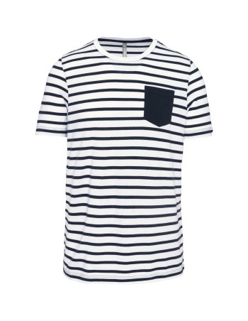 Striped short-sleeved sailor t-shirt with pocket 2