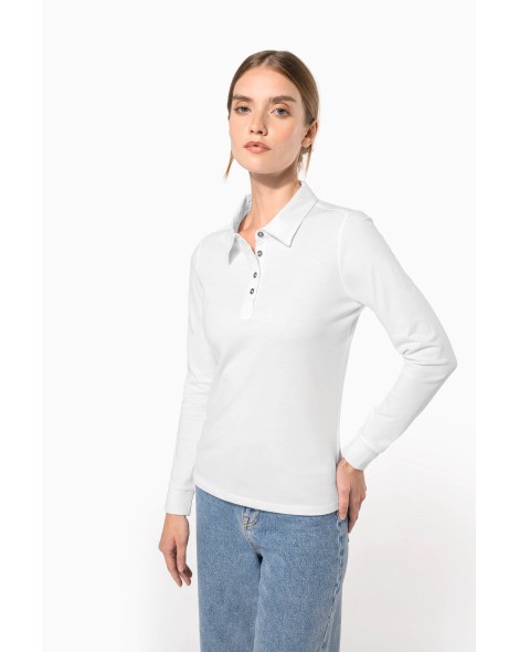 Polo jersey manga larga mujer