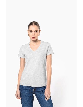 Ladies\\\' short-sleeved V-neck T-shirt