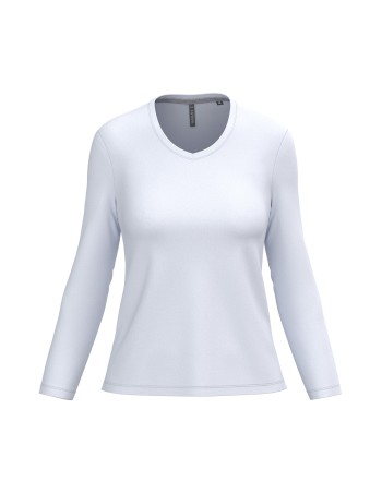 Camiseta manga larga y cuello de pico mujer 2