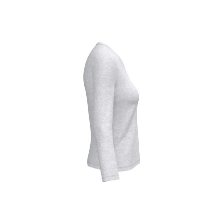 Camiseta manga larga y cuello de pico mujer