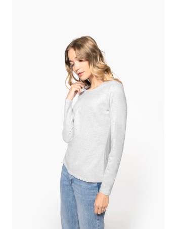 Camiseta manga larga y cuello redondo mujer