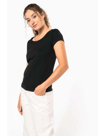 Ladies’ boat neck short-sleeved T-shirt