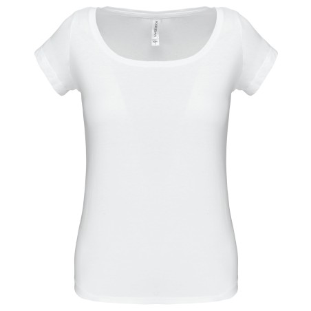 Camiseta manga corta cuello barco mujer