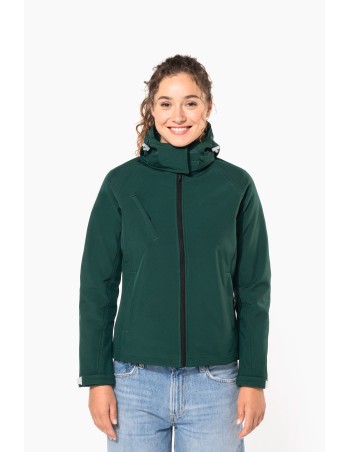 Chaqueta softshell con capucha extraíble mujer
