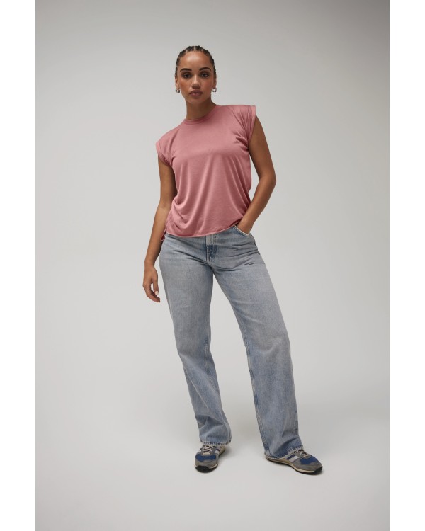 Camiseta Flowy manga vuelta mujer