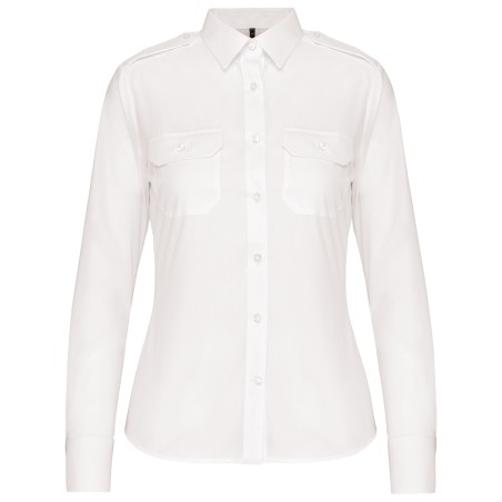 Camisa piloto manga larga mujer