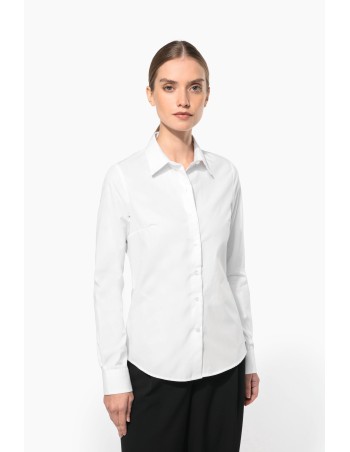 Camisa popelina manga larga mujer