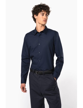 Men’s long-sleeved cotton poplin shirt