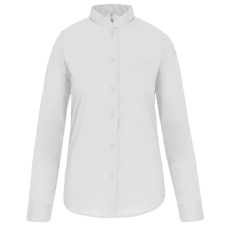 Ladies\\\' long-sleeved mandarin collar shirt