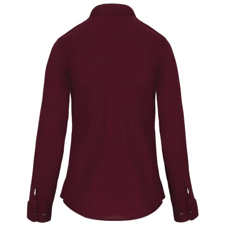 Camisa cuello mao manga larga mujer