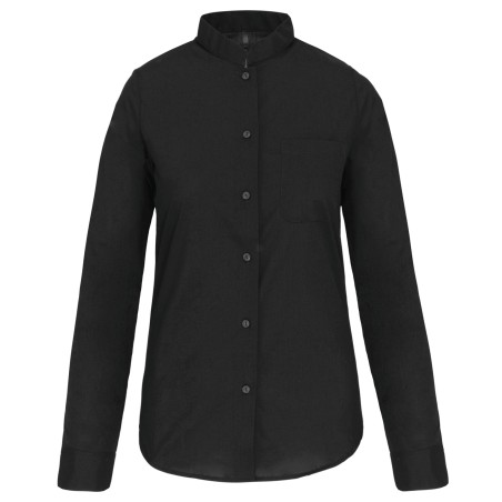 Ladies\\\' long-sleeved mandarin collar shirt