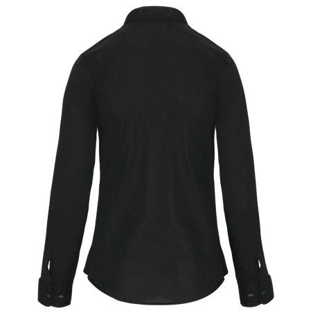 Camisa cuello mao manga larga mujer