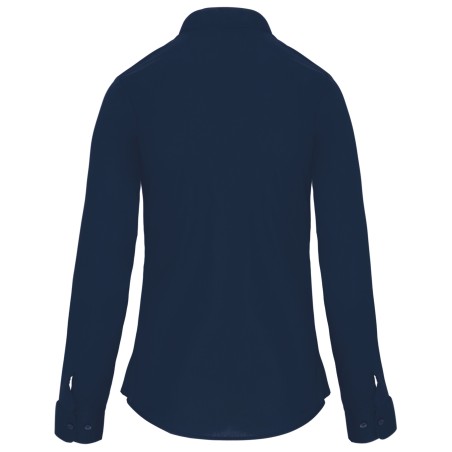 Camisa cuello mao manga larga mujer